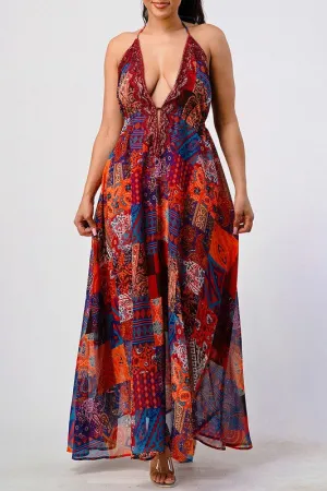 Boho Babe- Sleeveless Maxi Dress