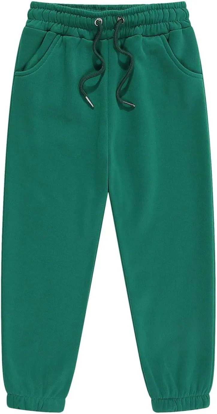 Girls Kids Jogger Sweatpants Aesthetic Baggy Elastic High Waist Wide Leg Long Pants School Running Preppy Trousers