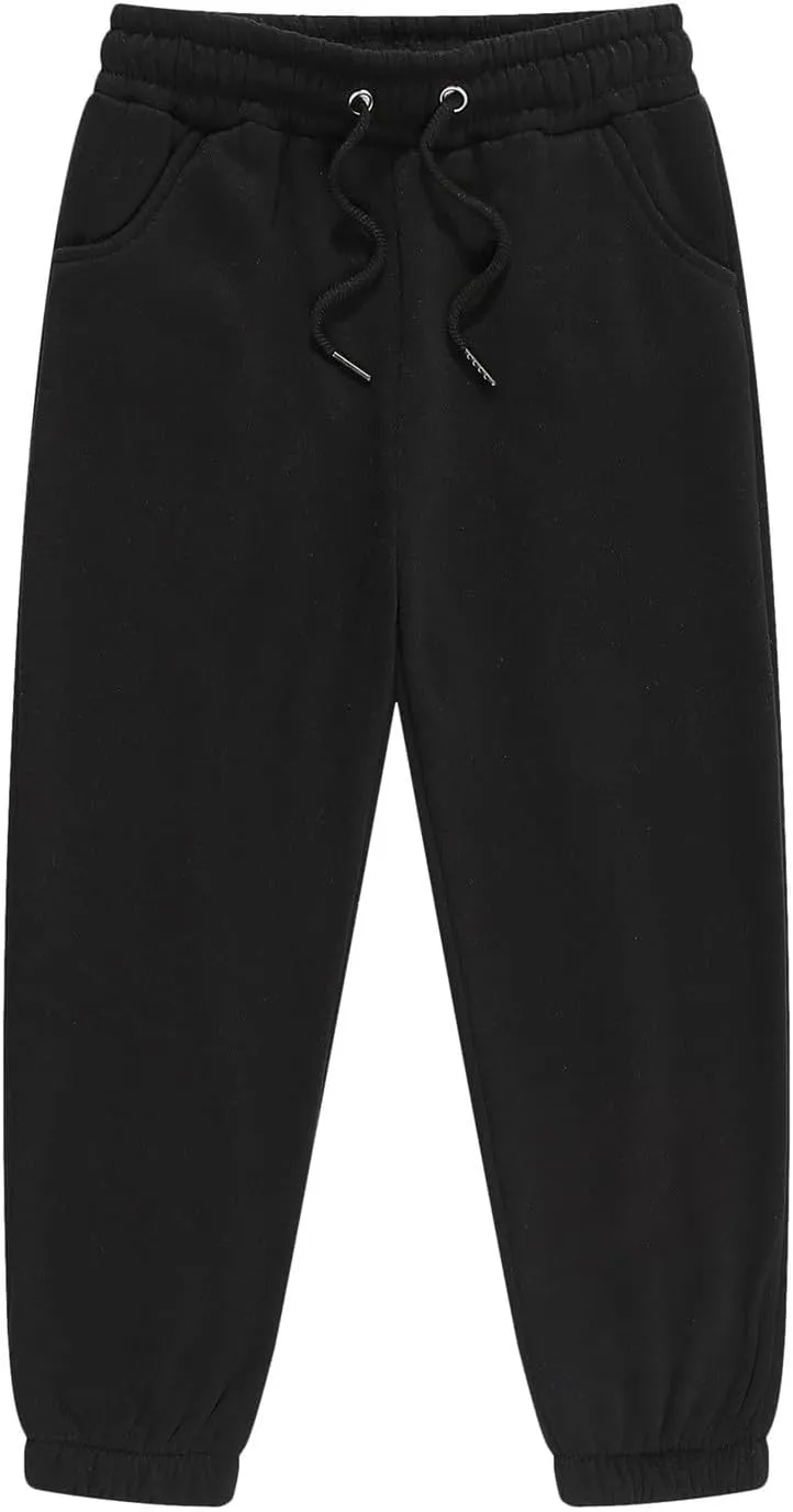 Girls Kids Jogger Sweatpants Aesthetic Baggy Elastic High Waist Wide Leg Long Pants School Running Preppy Trousers