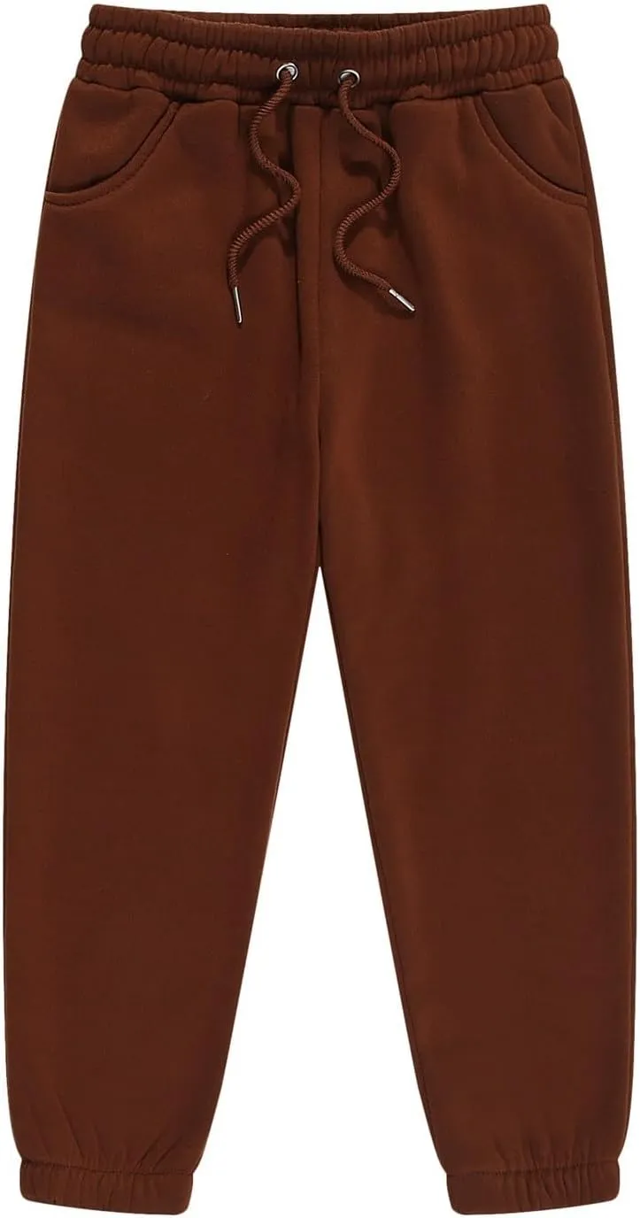 Girls Kids Jogger Sweatpants Aesthetic Baggy Elastic High Waist Wide Leg Long Pants School Running Preppy Trousers
