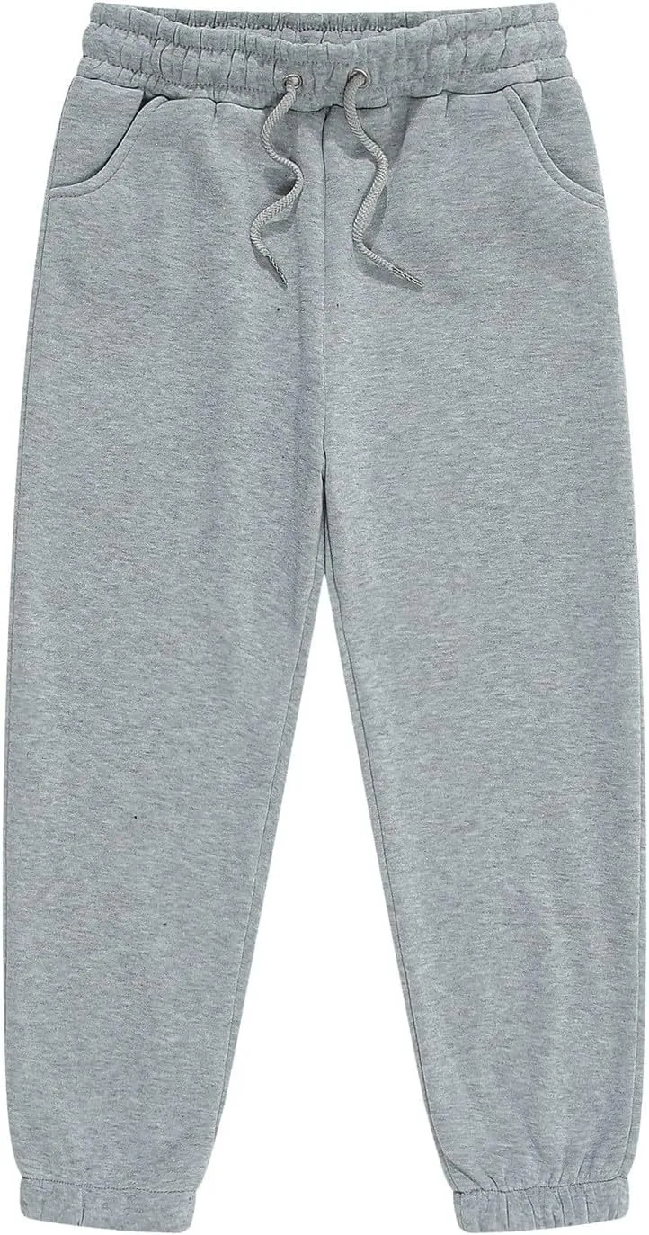 Girls Kids Jogger Sweatpants Aesthetic Baggy Elastic High Waist Wide Leg Long Pants School Running Preppy Trousers