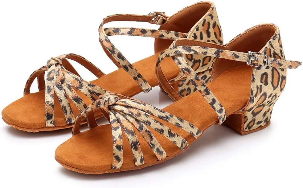 HIPPOSEUS Girls' Standard Latin Dance Shoes Low Heel 3.5CM,Model U1203