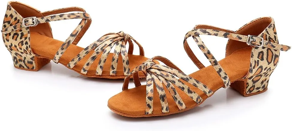 HIPPOSEUS Girls' Standard Latin Dance Shoes Low Heel 3.5CM,Model U1203