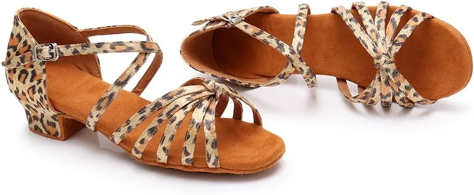 HIPPOSEUS Girls' Standard Latin Dance Shoes Low Heel 3.5CM,Model U1203