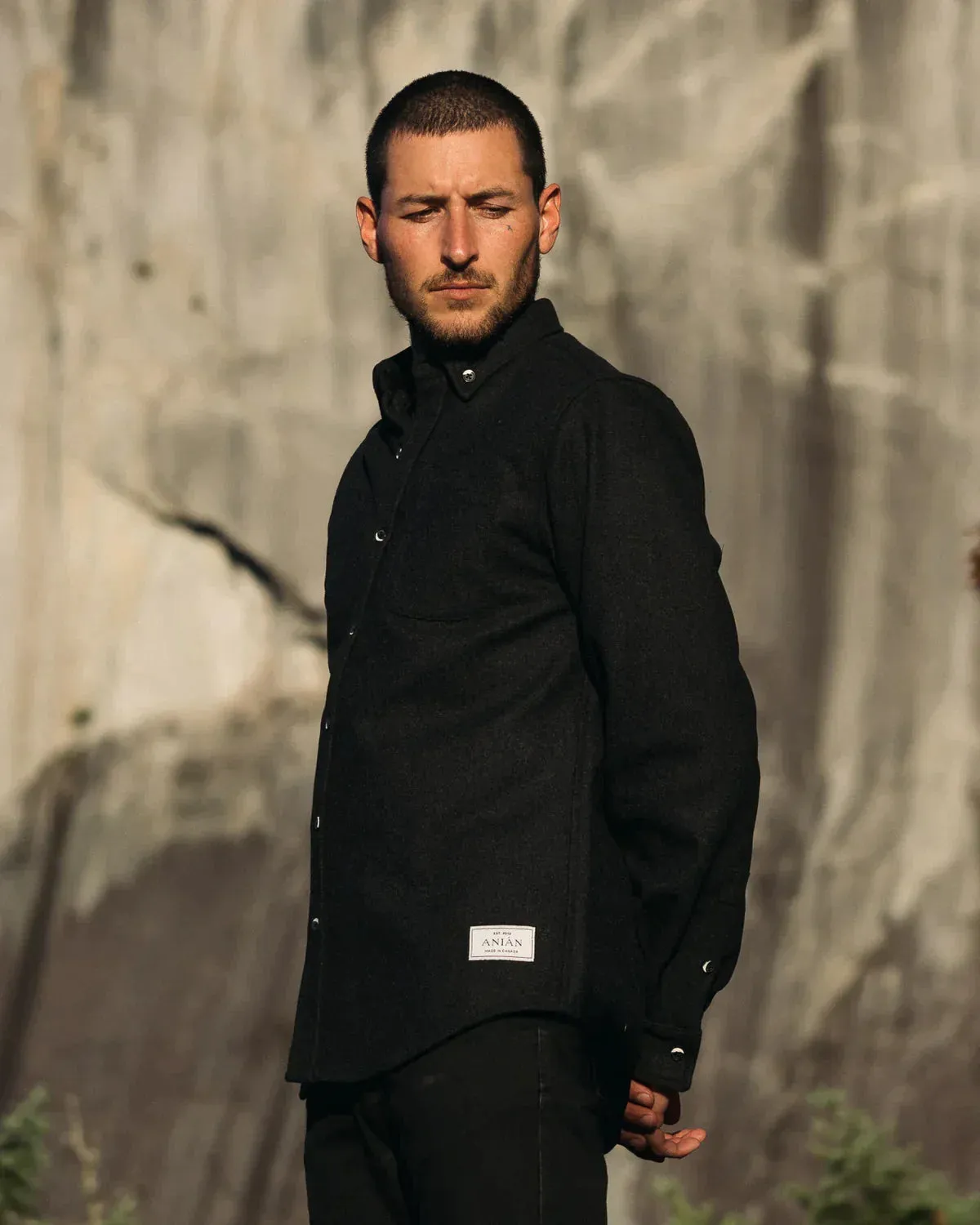 Men's Modern Melton Wool in Charcoal-- LIMITED SIZES