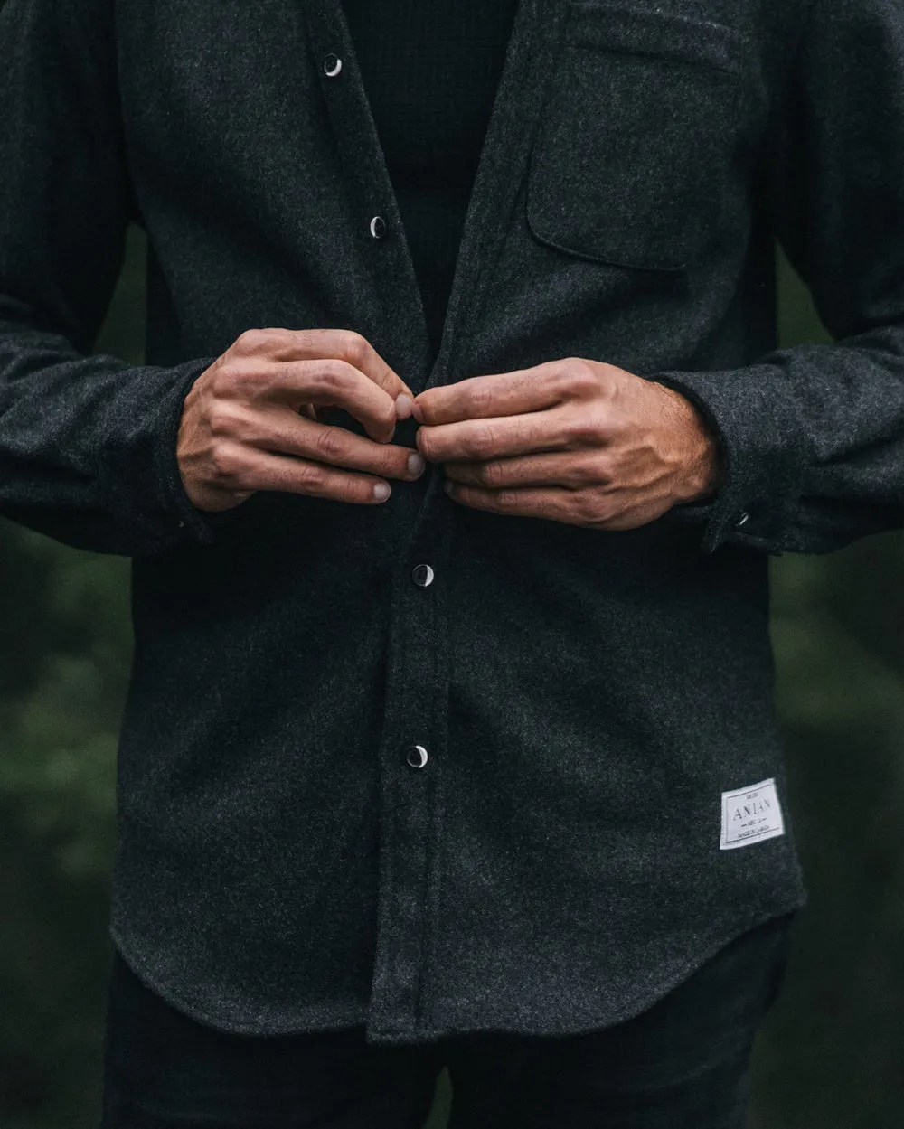 Men's Modern Melton Wool in Charcoal-- LIMITED SIZES