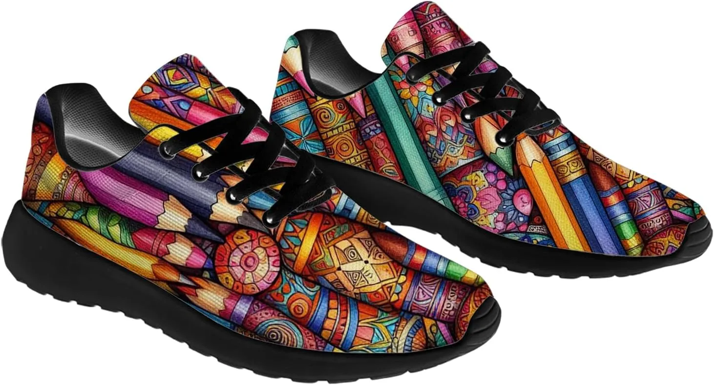 Pencil Tennis Shoes for Women Men Running Shoes 3D Print Sneakers Gifts for Teachers