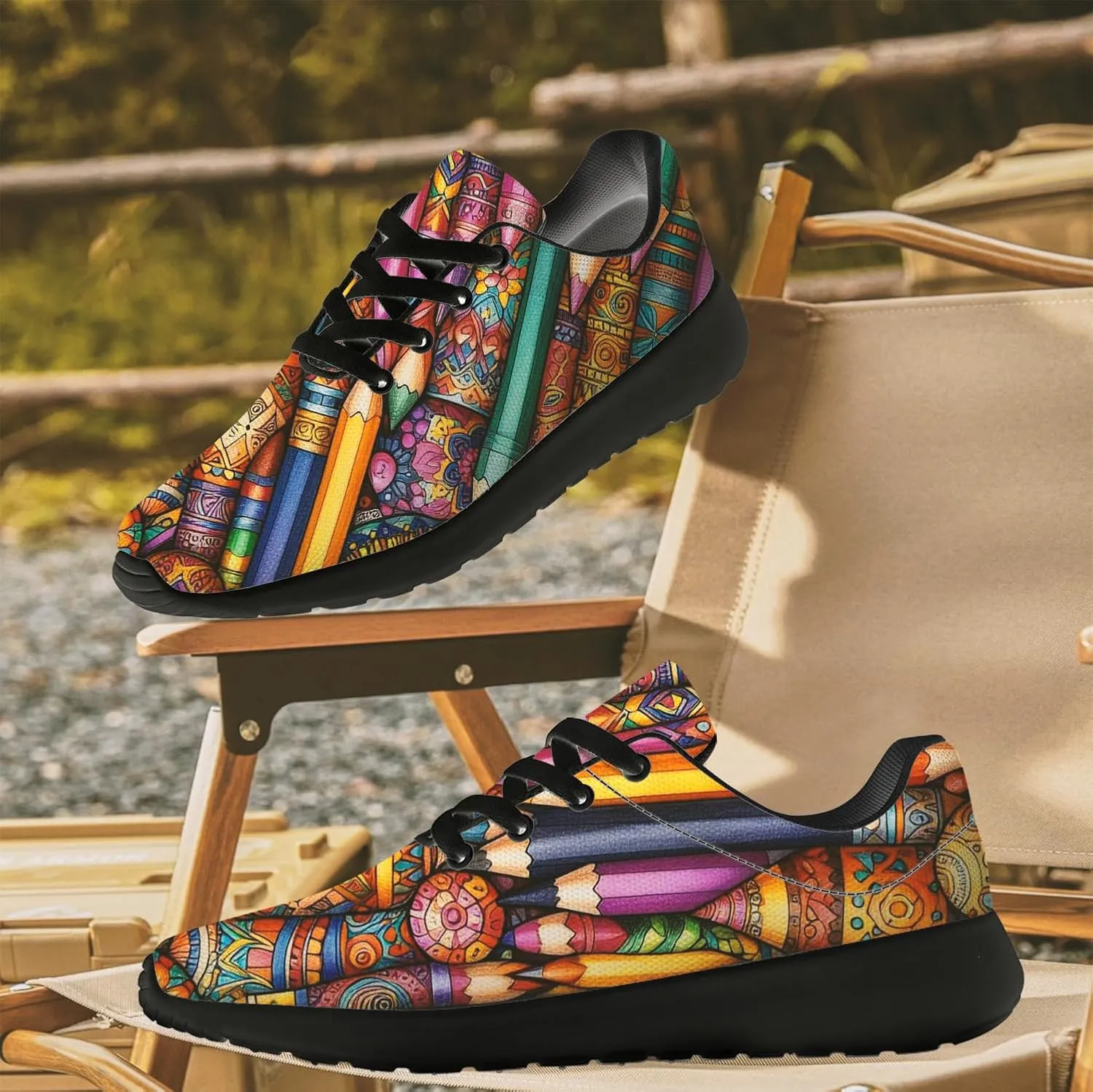 Pencil Tennis Shoes for Women Men Running Shoes 3D Print Sneakers Gifts for Teachers