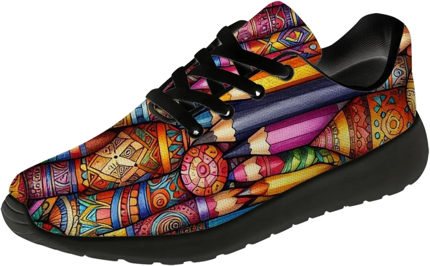 Pencil Tennis Shoes for Women Men Running Shoes 3D Print Sneakers Gifts for Teachers