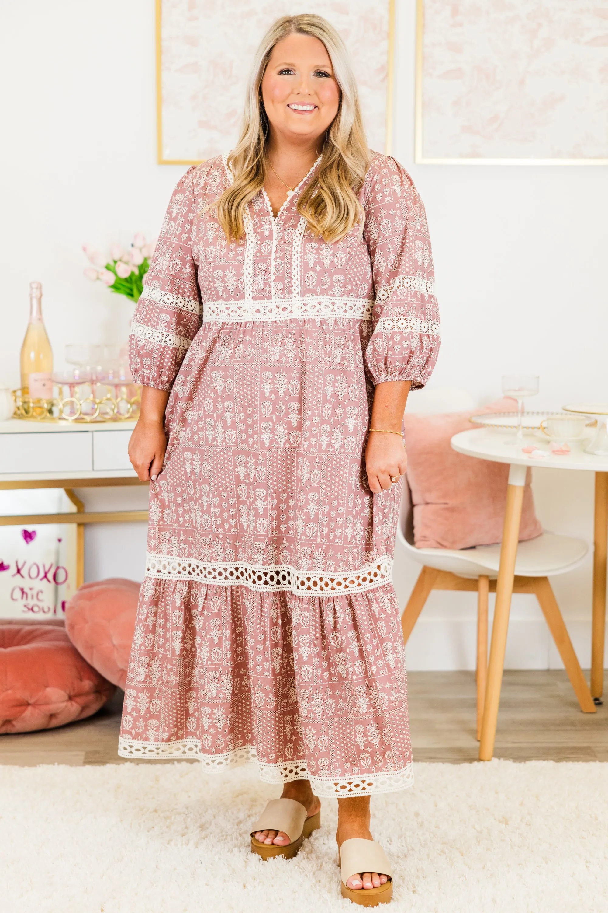 Radiant Blossoms Dress, Pink