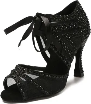 Tango/Rumba Training Sandals - Ballroom Sexy High Heels (9CM/3.54")