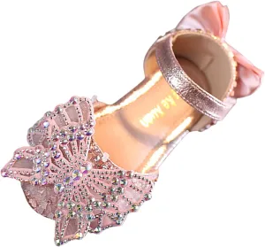 Toddler Shoes Girls Winter Shoes Princess Dress Performance Shoes Silk Bow Mesh Bow Light and Comfortable