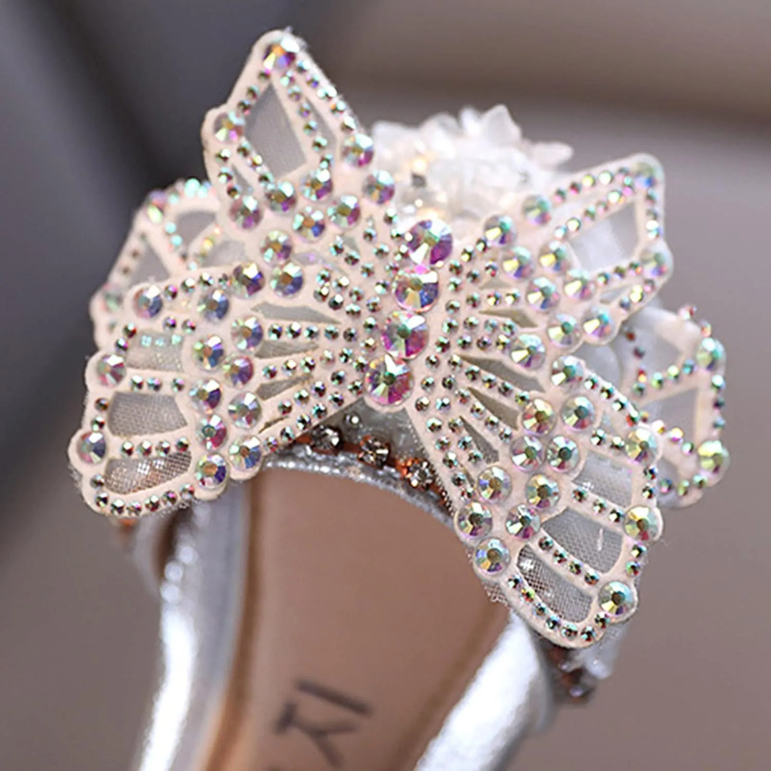 Toddler Shoes Girls Winter Shoes Princess Dress Performance Shoes Silk Bow Mesh Bow Light and Comfortable