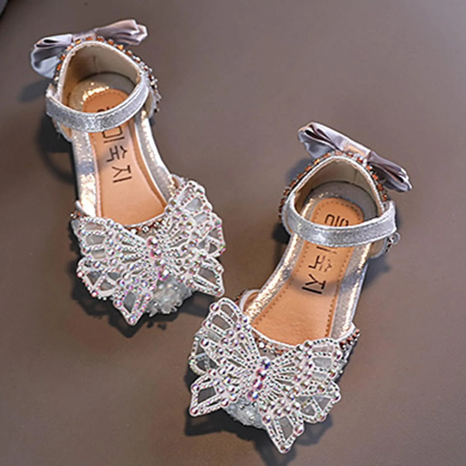 Toddler Shoes Girls Winter Shoes Princess Dress Performance Shoes Silk Bow Mesh Bow Light and Comfortable