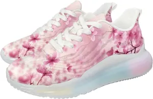 Women Air Cushion Running Shoe Flowers Print Sport Shoes Non Slip Breathable Athletic Tennis Fitness Sneaker US6-11