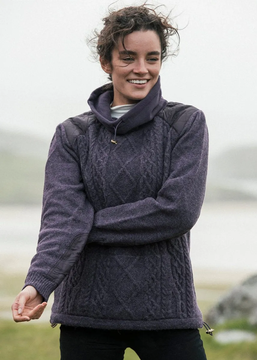 Women's Lined Aran Cowlneck Sweater | Clearance
