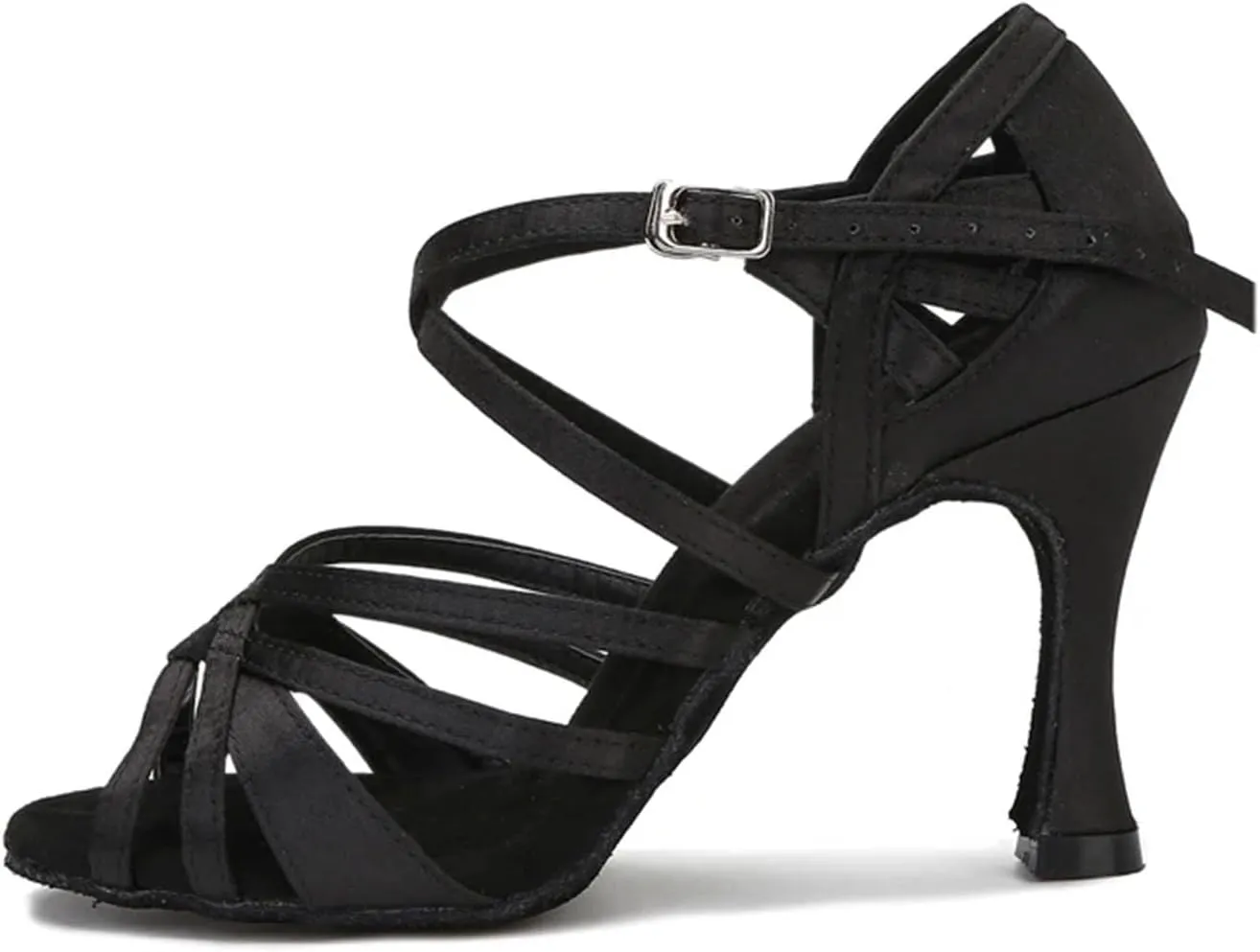 Women's Silk Satin Dance Sneakers - Salsa Tango Ballroom Wear-Resistant Shoes, 5CM/2Inch Heel Height