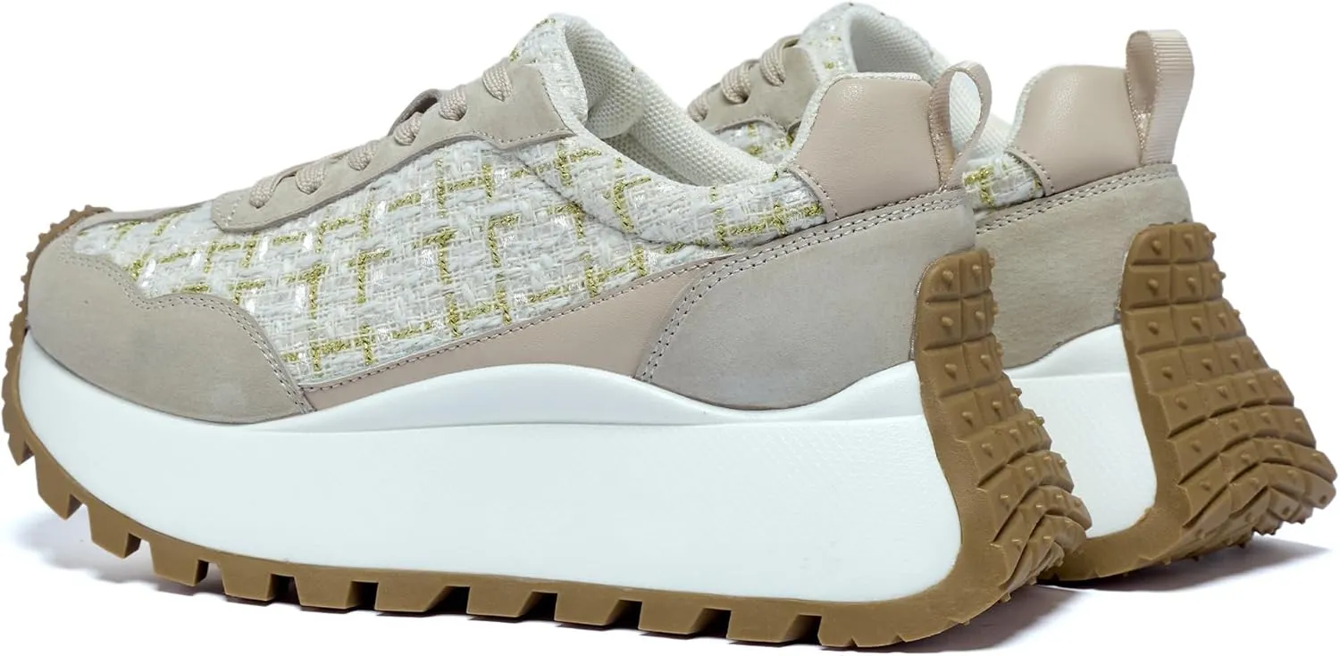 Women's Sneakers Lace Up Low Top Sneakers Platform Height Increase Outdoor Walking Shoes Comfortable Breathable Casual Women's Shoes